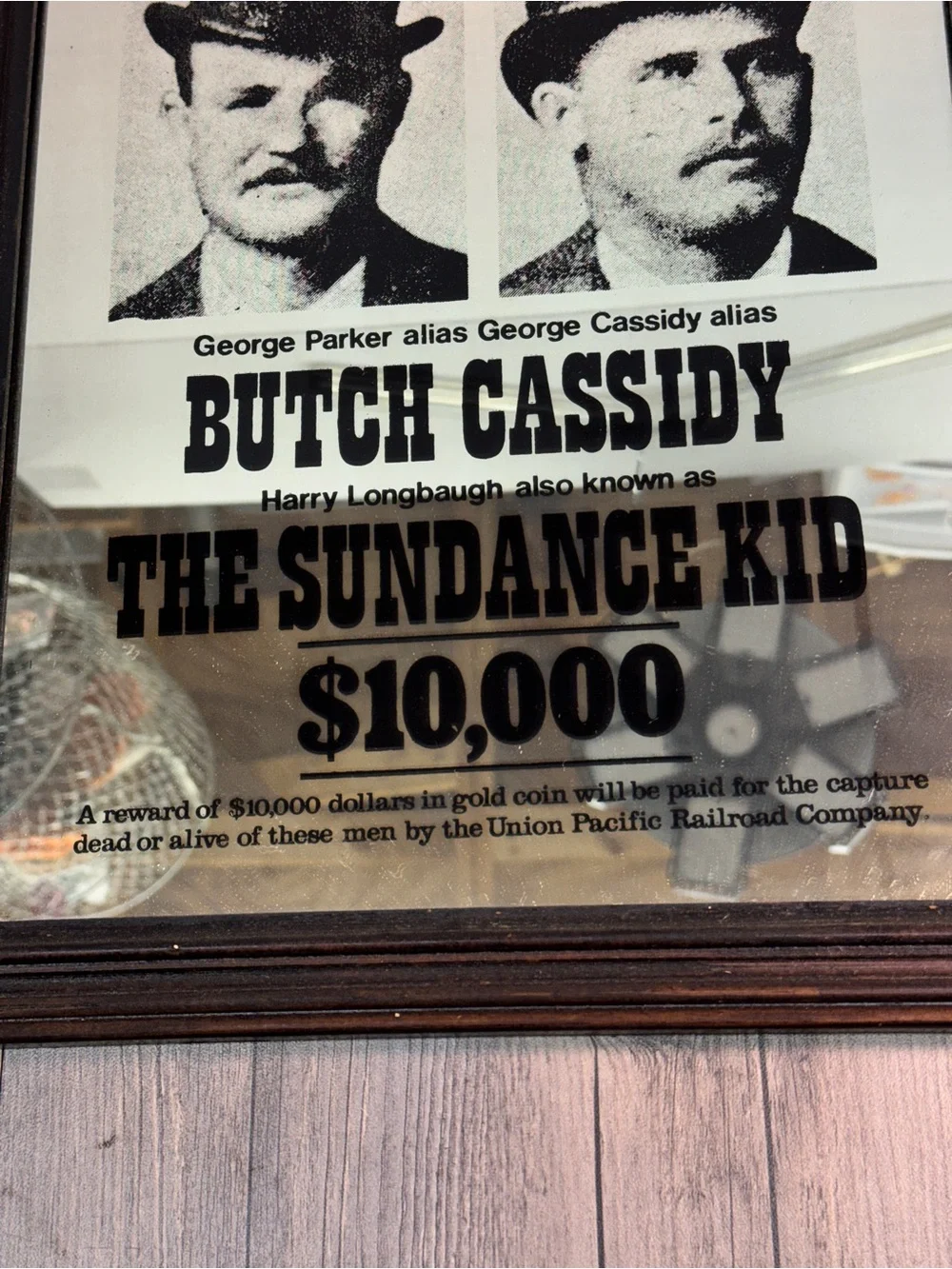Vintage 1970’s Butch Cassidy & the Sundance Kid Wanted Bar Poster Mirror Western